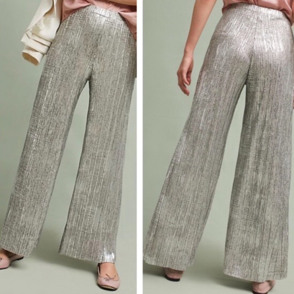 Anthropologie Elevenses Glistened Knit Wide Leg